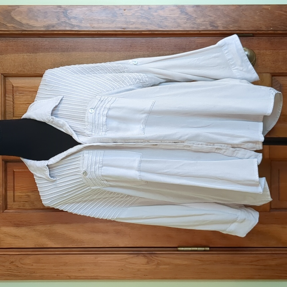 Vici White/Cream Textured Blouse